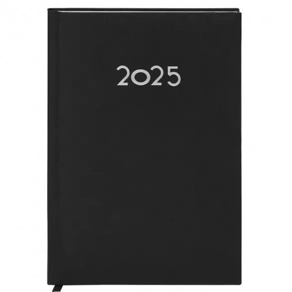 Agenda página/día tapas duras acolchadas-NEGRO